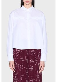 Resim Armani Exchange Bayan Gömlek Xw000668 Af15983 U0002 Beyaz Beyaz 