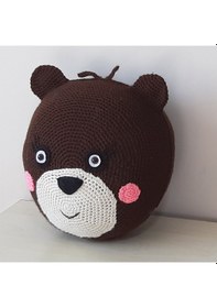 Resim Amigurumi Örgü Oyuncak Ayı Yastık 