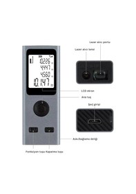 Resim Shopytech Mini Usb Şarjlı Lazer Metre 50 M Dijital Mesafe Ölçer Alan/hacim Hesabı Pisagor Sürekli Öl 1 Adet 