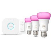 Resim Philips Huewca 9-75W Renkli Akıllı Başlangıç Seti 3'lü Kumandalı E27 Bluetooth Özellikli Aydınlatma 