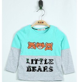 Resim Toontoy Kids Toontoy Kız Bebek Tişört Little Bears Baskılı Mint Yeşili 