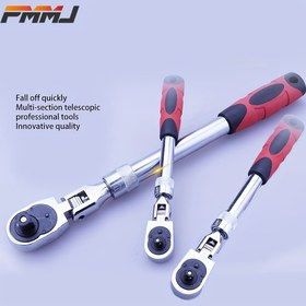 Resim 1/4 3/8 1/2 Teleskopik Başlıklı Ratchet Anahtar 72 Dişli Krom Vanadyum Çelik Teleskopik Başlıklı Ratchet Anahtar, Otomatik Hızlı Çıkarma Anahtarı 