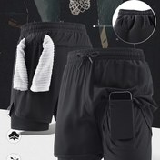 Resim Erkekler için İç Astarlı Atletik Şortlar - Yan Cepli, Hızlı Kuruyan Antrenman Basketbol Koşu Pantolonları, Jogging ve Halter Antrenmanı için Yazlık Spor Giyim (Siyah), Ayarlanabilir Rahat Bel Bandı, Nefes Alabilen Kumaş 