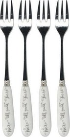 Resim Mikasa x V&A Alice In Wonderland 5227081 Paslanmaz Çelik Porselen Saplı Pasta Çatalı 4lü 