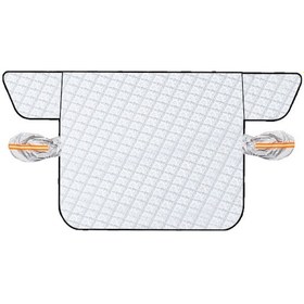 Resim Honmex Oto Kış Ön Cam Kar/yağmur Koruyucu, Manyetik Tutuculu Güneş Engeli, Isı Yalıtımı Ve Isıtma Önleyici Örtü 225x120cm 