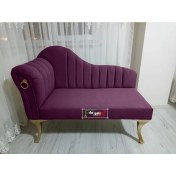 Resim AldaGelsin Yeni Model Ultra Lüks Alda Çizgili Josefin Bench Puf Berjer 110 cm 