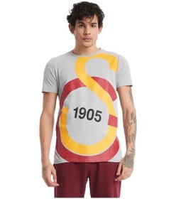 Resim Galatasaray Lisanslı Büyük Logolu Gri T-shirt Ve 23 Şampiyonluk Şal Atkı Gri 
