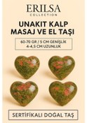 Resim Sertifikalı Unakit Kalp Masaj ve El Taşı – Duygusal Denge ve Ruhsal Arınma Kristali 