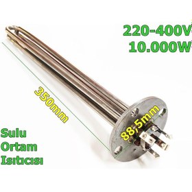 Resim Yuvarlak Flanş 230-400v 10.000w Krom Termosifon Rezistansı 