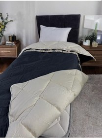 Resim Clasy Saten %100 Pamuk Saten Tek Kişilik Yorgan Osela V4 İndigo Gri 