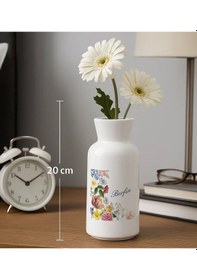 Resim Bk Gift Kişiye Özel Çiçek Tasarımlı Seramik Vazo-8, Ev Hediyesi, Ofis Hediyesi Kobitmeyencom35059 Bk Gift 