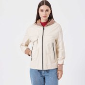 Resim Bej Deri - Tekstil Kadın Deri Mont - K23KDM320390-Q3W 