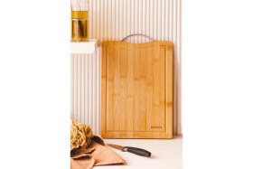 Resim Feyza Design Bambu Kesme Tahtası, 33 Cm, Şık ve Dayanıklı, Çok Amaçlı Mutfağınız Için 