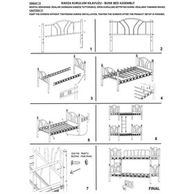 Resim Reyo Zambak Yavrulu Genç Çocuk Odası Metal Siyah Ranza 90x190 