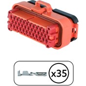 Resim TE Connectivity Konnektör Turuncu 35 Pin Kablosuz 