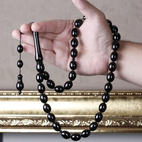 Resim Tesbihcibaba Erzurumlu Hacı Süleyman Usta Yapımı Dev Boy Koleksiyonluk Oltu Tesbih TB10097 