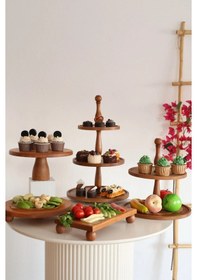 Resim Justwood 5li 3 Katlı, 2 Katlı Kek Standı, 29 Cm Pastalık, 29 Cm R 