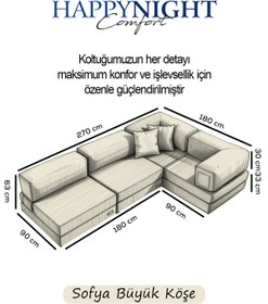 Resim HAPPYNIGHT Sofya Büyük Köşe | Aktivite Koltuğu | Oyun Koltuğu | Sünger Koltuk | Sinema Koltuğu. 270x180 CM 