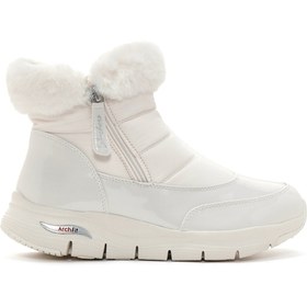 Resim Skechers Kadın Beyaz Arch Fit Smooth - Cool Puff Rugan Kalın Tabanlı Bot - Beyaz / 