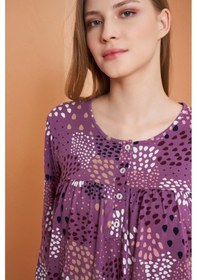 Resim Pjs 27165 Kadın Uzun Kol Gecelik Lila 