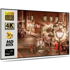 Resim Tenfowee Taşınabilir Katlanır Projeksiyon Perdesi - 84 İnç 4:3 Ev Sinema Ekranı 