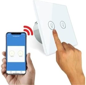 Resim Alpsmart AS872EU Wifi Akıllı Dokunmatik Çiftli Duvar Lamba Açma Anahtarı 