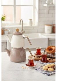 Resim Bambum Nostalji - Ahşap Kulplu Çaydanlık Takımı Toprak Diğer 