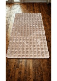 Resim Dekoratif Bubble Peluş Post Halı Beyaz 111p Koyu Krem 