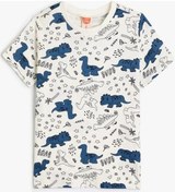 Resim Koton Erkek Bebek Dinozorlu Tişört Kısa Kollu Bisiklet Yaka Pamuklu 001 