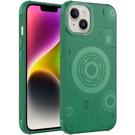 Resim İphone 14 Plus Uyumlu Zore Wireless Şarj Özellikli Desenli Hot Kılıf-koyu Yeşil Koyu Yeşil 
