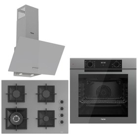 Resim Ferre Fryart QEP63CPR - SC408-WFA- D088 Ankastre Set Gri 