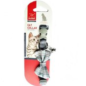 Resim Nunbell Çıngıraklı Fiyonk Papyon Kedi Boyun Tasması 23-35 Cm Gri 