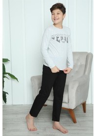 Resim Akbeniz Erkek Çocuk Penye Pijama Takım 20417 Gri 