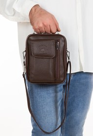 Resim Newish Koyu Kahverengi Deri Çelik Kasalı Telefon Bölmeli El Ve Omuz Çantası Ve Mekanizmalı Kartlık Cüzdan 