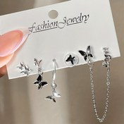 Resim Y2k Tarzı Küpeler Trendy Kelebek Tasarımı Altın Veya Gümüş Renk Seçin Tercih Ettiğiniz Mükemmel Dekor Tatlı Ve Cool Kadınlar İçin 