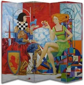 Resim Minyatür Temalı Özel Tasarım Paravan Room Divider 180 x 200 cm 