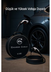 Resim Elektrikli Araç Şarj Kablosu Priz + Fiş Seti - 5m Trifaze 32a Kablolu Şarj Seti 22 Kw 