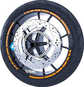 Resim Floresan Turuncu Moto GP Stili Jant Şeridi Sticker 