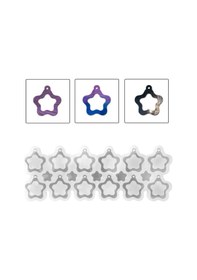 Resim Epoksi Silikon Kalıp Çoklu İçi Boş Yıldız Delikli Kolye Anahtarlık Küpe Kalıbı 12 Li 