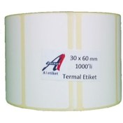Resim A1 Kuşe Etiket 30 X 60 MM Barkod Etiketi 1000 Sarım 10 Rulo 10.00 