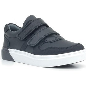 Resim Rakerplus Hakiki Deri Siyah Beyaz Cırtlı Erkek Çocuk Sneaker Siyah 