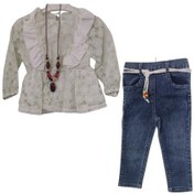 Resim Pikoline 1386 Dantelli Kot Pantolonlu Kız Çocuk Takım 001 