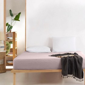Resim Nuvomon Tek Kişilik Lastikli Çarşaf - Pudra - 100x200 cm 