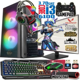 Resim Warbox Venüs I3 6100 TURBO:3.70GHZ 16GB Ram 256GB SSD 250GB HDD R7 240 4gb E.kartı 22" Monitör Masaüstü Bilgisayar 