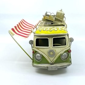 Resim Dekoratif Metal Minibüs Tenteli - Vosvos Fotoğraf Çerçevesi ve Kumbara Fonksiyonlu 