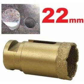 Resim Mermer Granit Fayans Beton Taş Delme Ucu Sarı Panç Elmas 22mm 