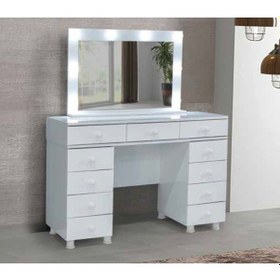 Resim Kdl Beyaz Işıklı Makyaj Masası Beyaz 