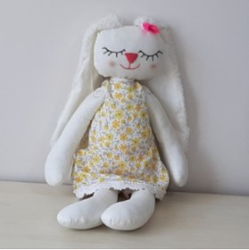 Resim nildamigurumi Peluş Oyuncak El Dikimi Uyku Tavşanı Sarı Elbiseli 