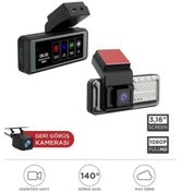 Resim Full Hd 1080p Wi-fi Ön Ve Arka Araç İçi Dokunmatik Kamera 