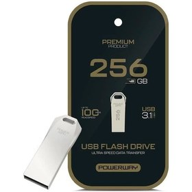 Resim Powerway Premium 256 Gb 100mb/s Ultra Hızlı Usb 3.1 Metal Silver Flash Bellek 